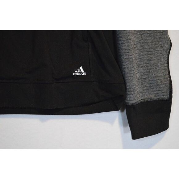 Adidas Womens Pullover Sweatshirt XXL Mock Neck Long Sleeve Half Zip Black - Picture 4 of 11